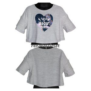 Old Navy Girls' Breathe ON Short-Sleeve Cropped Graphic Performance T-Shirt NWT